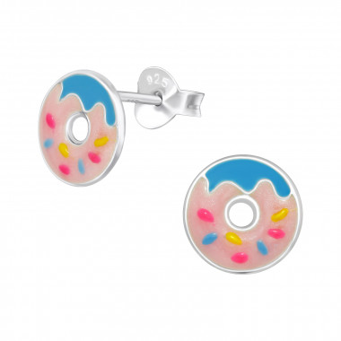 Doughnut - 925 Sterling Silver Kids Ear Studs SD38261