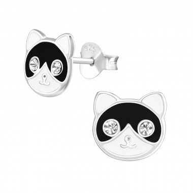 Cat - 925 Sterling Silver Kids Ear Studs SD38286