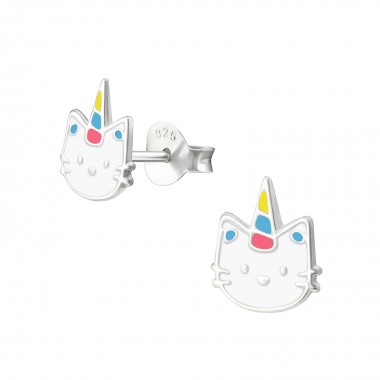 Caticorn - 925 Sterling Silver Kids Ear Studs SD38291