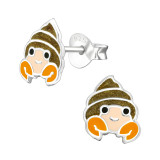 Hermit Crab - 925 Sterling Silver Kids Ear Studs SD38528