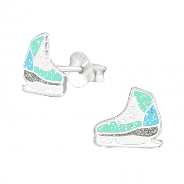 Ice Skating Shoes - 925 Sterling Silver Kids Ear Studs SD38576