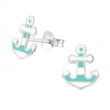 Anchor - 925 Sterling Silver Kids Ear Studs SD38579