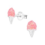 Ice Cream - 925 Sterling Silver Kids Ear Studs SD38640