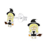 Witch - 925 Sterling Silver Kids Ear Studs SD38666