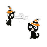 Cat - 925 Sterling Silver Kids Ear Studs SD38668