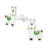 Alpaca - 925 Sterling Silver Kids Ear Studs SD38670