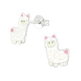 Alpaca - 925 Sterling Silver Kids Ear Studs SD38765