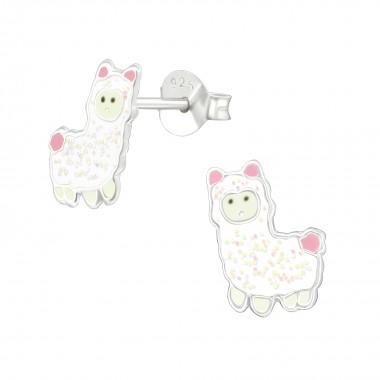 Alpaca - 925 Sterling Silver Kids Ear Studs SD38765