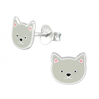 Dog - 925 Sterling Silver Kids Ear Studs SD39087