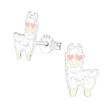 Alpaca - 925 Sterling Silver Kids Ear Studs SD39142