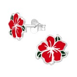 Chinese Rose - 925 Sterling Silver Kids Ear Studs SD39288