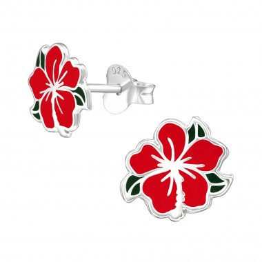 Chinese Rose - 925 Sterling Silver Kids Ear Studs SD39288