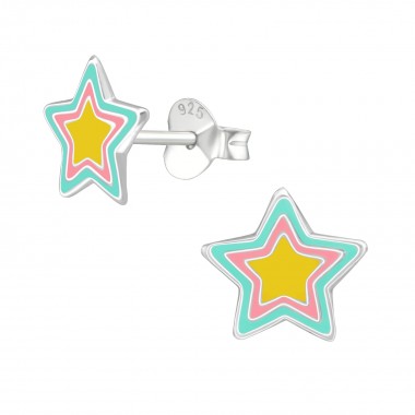 Star - 925 Sterling Silver Kids Ear Studs SD39292