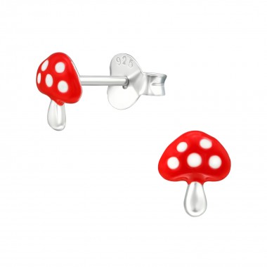 Mushroom - 925 Sterling Silver Kids Ear Studs SD39299
