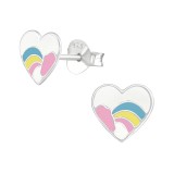 Heart - 925 Sterling Silver Kids Ear Studs SD39393