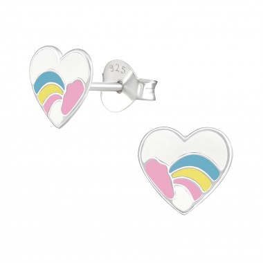 Heart - 925 Sterling Silver Kids Ear Studs SD39393