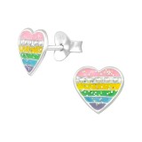 Heart - 925 Sterling Silver Kids Ear Studs SD39457