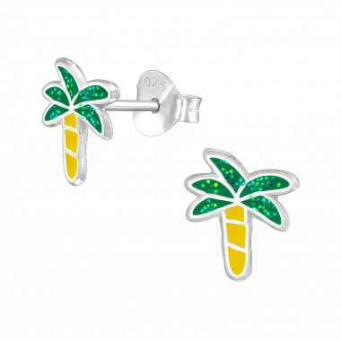Coconut Tree - 925 Sterling Silver Kids Ear Studs SD39572