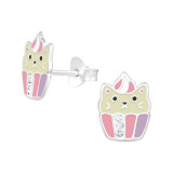 Cat - 925 Sterling Silver Kids Ear Studs SD39647