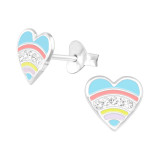 Heart - 925 Sterling Silver Kids Ear Studs SD39770