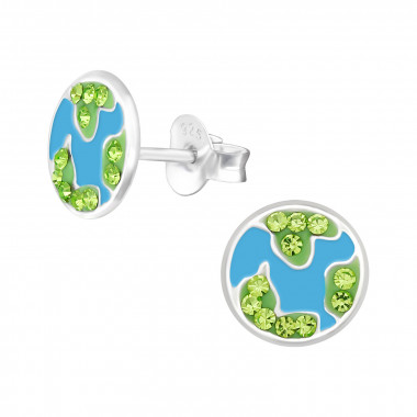 World - 925 Sterling Silver Kids Ear Studs SD39823