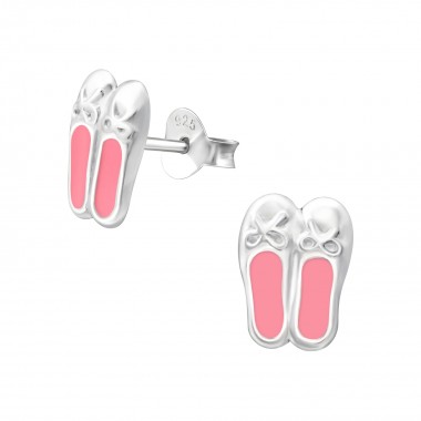 Ballerina Shoes - 925 Sterling Silver Kids Ear Studs SD39841