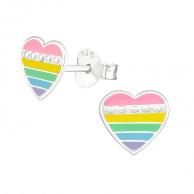 Heart - 925 Sterling Silver Kids Ear Studs SD39851