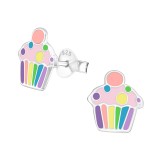 Cupcake - 925 Sterling Silver Kids Ear Studs SD39856