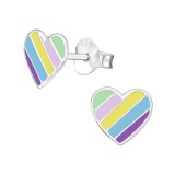 Heart - 925 Sterling Silver Kids Ear Studs SD39877