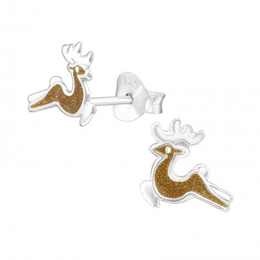 Reindeer - 925 Sterling Silver Kids Ear Studs SD39931