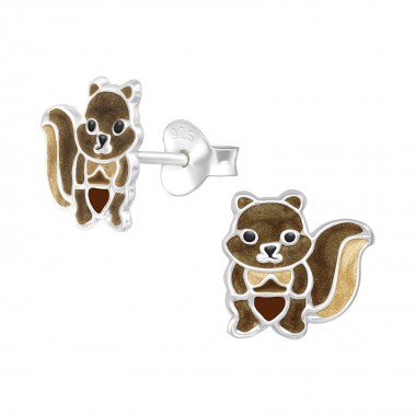 Squirrel - 925 Sterling Silver Kids Ear Studs SD39936