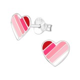 Heart - 925 Sterling Silver Kids Ear Studs SD40281