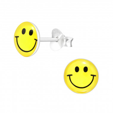 Smile Face - 925 Sterling Silver Kids Ear Studs SD40297