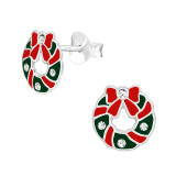 Wreath - 925 Sterling Silver Kids Ear Studs SD40313