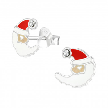 Moon Santa Claus - 925 Sterling Silver Kids Ear Studs SD40314