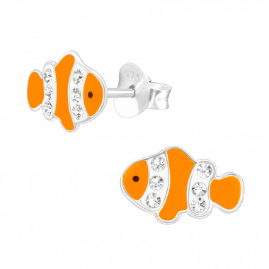 Fish - 925 Sterling Silver Kids Ear Studs SD40320