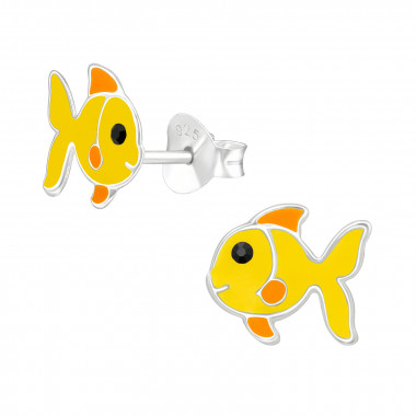 Fish - 925 Sterling Silver Kids Ear Studs SD40321