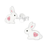 Rabbit - 925 Sterling Silver Kids Ear Studs SD40324