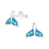 Whale's Tail - 925 Sterling Silver Kids Ear Studs SD40328