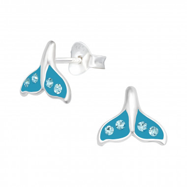 Whale's Tail - 925 Sterling Silver Kids Ear Studs SD40328