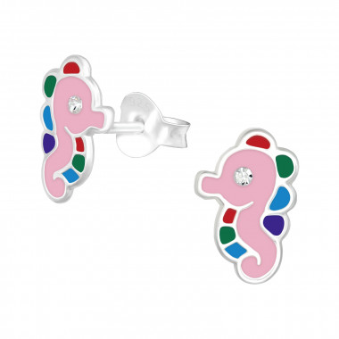 Sea ​horse - 925 Sterling Silver Kids Ear Studs SD40338