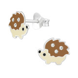 Hedgehog - 925 Sterling Silver Kids Ear Studs SD40339