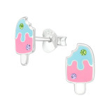 Ice Cream - 925 Sterling Silver Kids Ear Studs SD40341