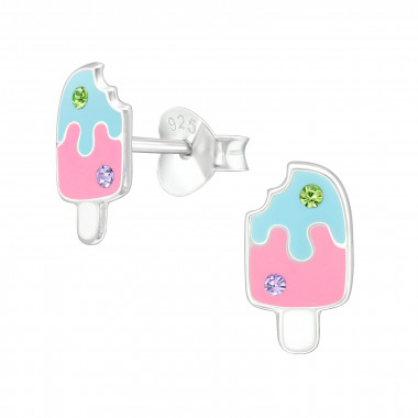 Ice Cream - 925 Sterling Silver Kids Ear Studs SD40341