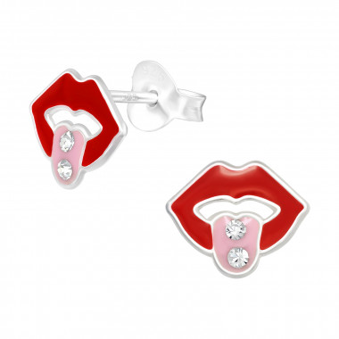 Mouth - 925 Sterling Silver Kids Ear Studs SD40342