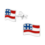 Usa - 925 Sterling Silver Kids Ear Studs SD40343