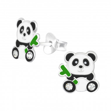 Panda - 925 Sterling Silver Kids Ear Studs SD40356