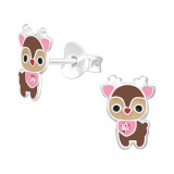 Deer - 925 Sterling Silver Kids Ear Studs SD40512