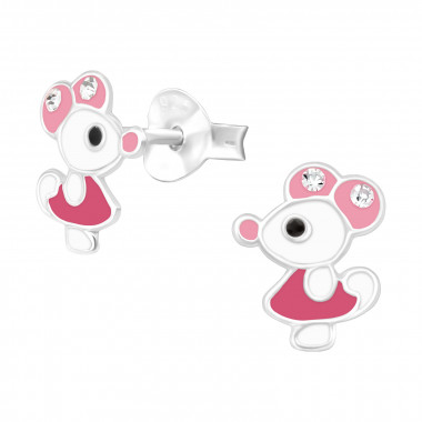 Mouse - 925 Sterling Silver Kids Ear Studs SD40515