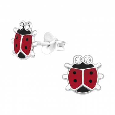 Ladybug - 925 Sterling Silver Kids Ear Studs SD40522